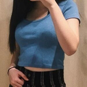 Brandy Melville Sky Blue Crop Top